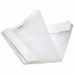 Una gran bolsa de malla blanca para forcar, doblada de forma suelta con bordes reforzados y costuras visibles, está colocada sobre un fondo liso—perfecta como sustituto del Kick Net con palos —0021-P.