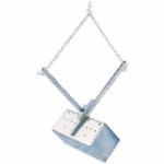 A metal clamshell-style sand or sediment sampler, the Bottom Sampling Dredge - 1097 features a rope handle for easy use in collecting samples from underwater environments. The device is closed and suspended by the rope.