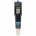 Handheld digital water tester, the Temperature TRACER - 1766, displays 3000 ppm and 13.0°C. Features Tracer PockeTester branding and buttons for Mode, Cal, On/Off, and salt/pH/TDS readings.