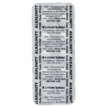 A blister pack labeled ALKALINITY and LaMotte TesTabs with safety warnings, contact info, and code 3902, containing small round Alk Test tablets in individual pockets.