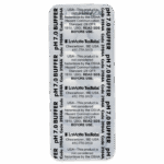 A packet labeled pH 7.0 Buffer from LaMotte TesTabs Buffer Tablets 3984, featuring safety information and warnings in black text on a silver background. The rectangular packet displays evenly spaced text columns.