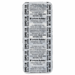 A blister pack labeled DPD-1R for Chlorine DPD #1 RAPID, featuring safety information, hazard warnings, and LaMotte TestTabs contact details. The silver packaging with black text includes a note to read the SDS before use.