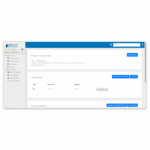 A property management dashboard powered by WaterLink® Solutions PRO displays property information, including name, address, and phone number. It lists linked sites and volumes, with options to edit, create, or link sites and contacts on a white and blue interface.